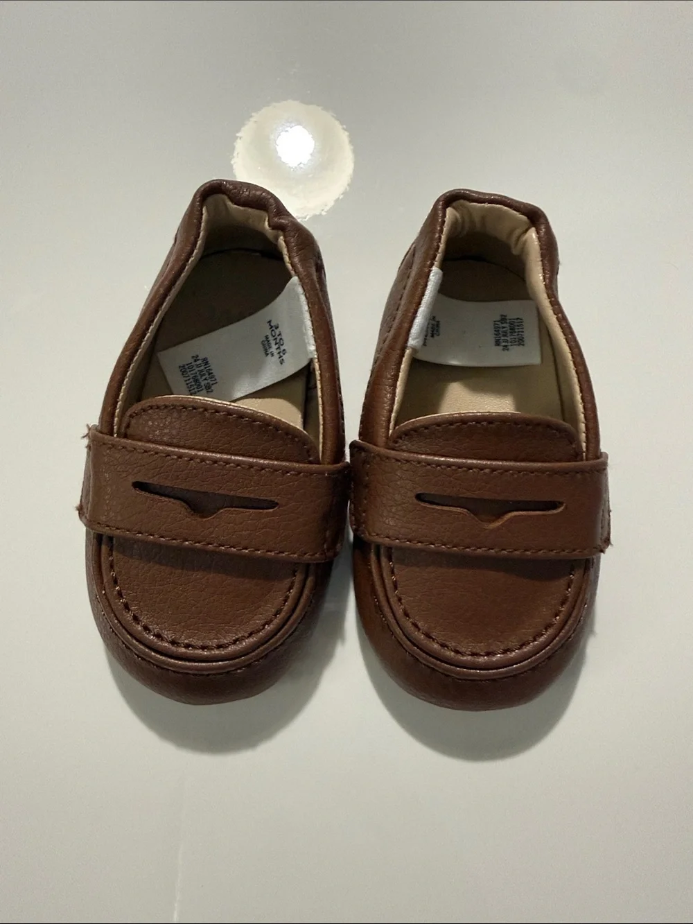 Janie and Jack leather baby Penny Loafer size 3-6 months in color brown